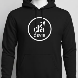Black hoodie with logo