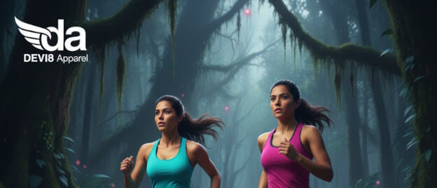 runners through forests